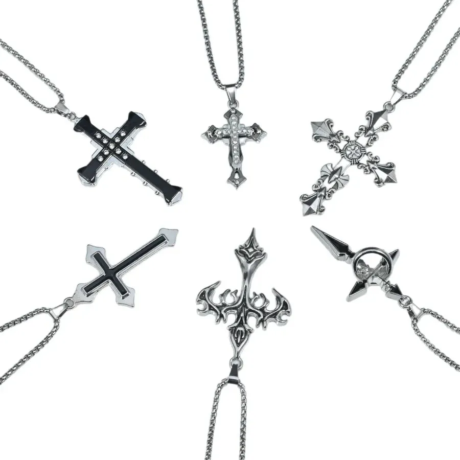 Unisex Cross Pendant Necklace – Stainless Steel Box Chain sold by Hensley London product image thumbnail 5