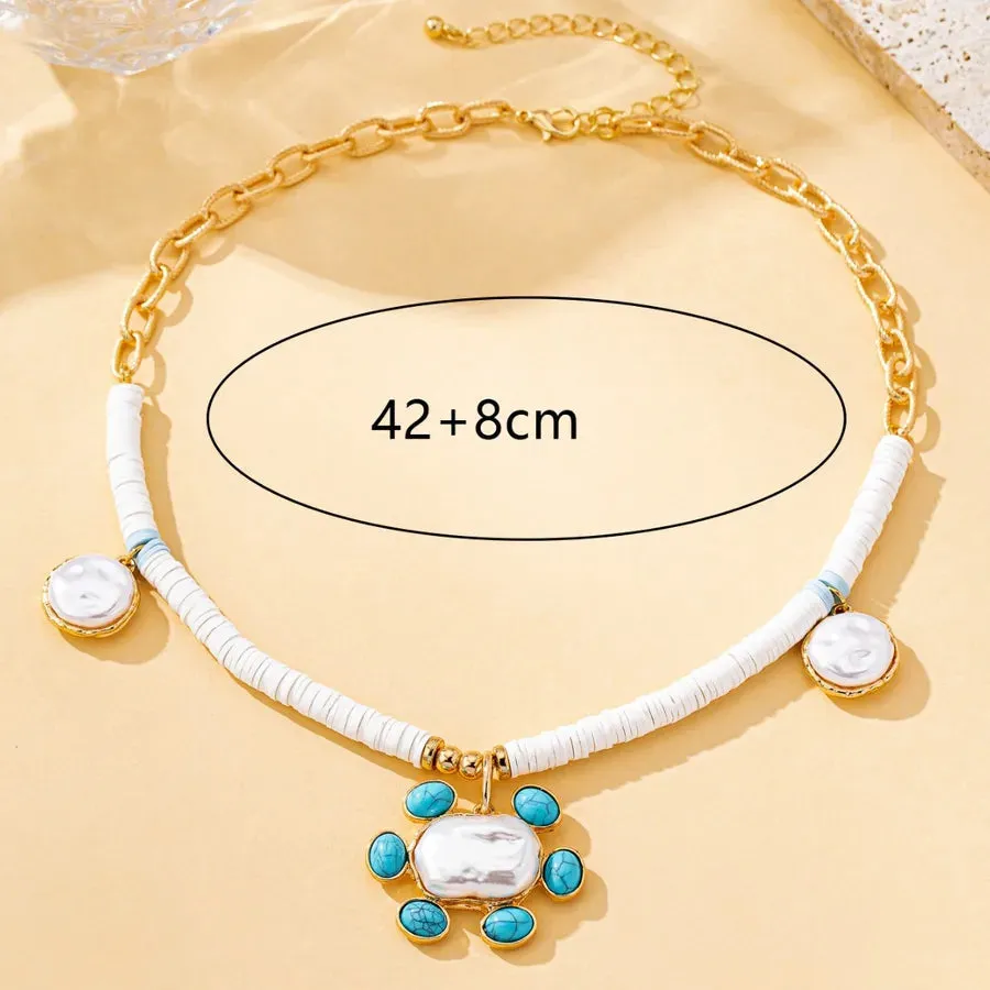 Bohemian Turquoise Inlay Gold Pendant Necklace sold by Hensley London product image thumbnail 4