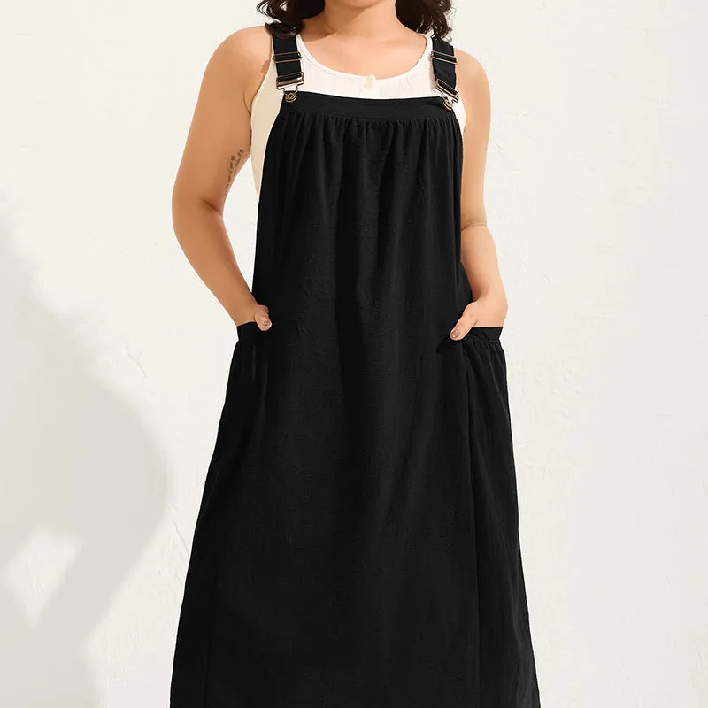 Loose Midi Overall Dress – Relaxed Fit, Breathable & Side Pockets – Everyday Casual made by Henri Lloyd