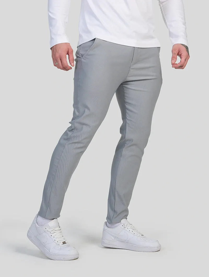 Men's 4-Way Stretch Slim Fit Pants – Light Grey sold by Hensley London product image thumbnail 3