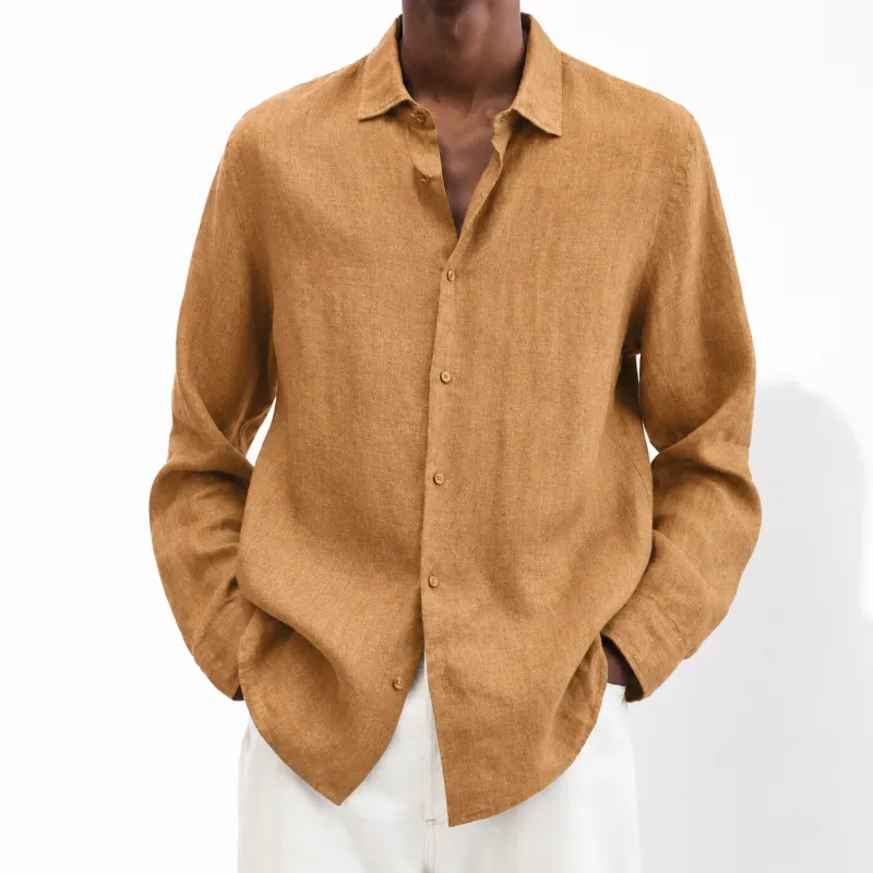 Men's Lightweight Cotton Linen Everyday Shirt made by Hensley London