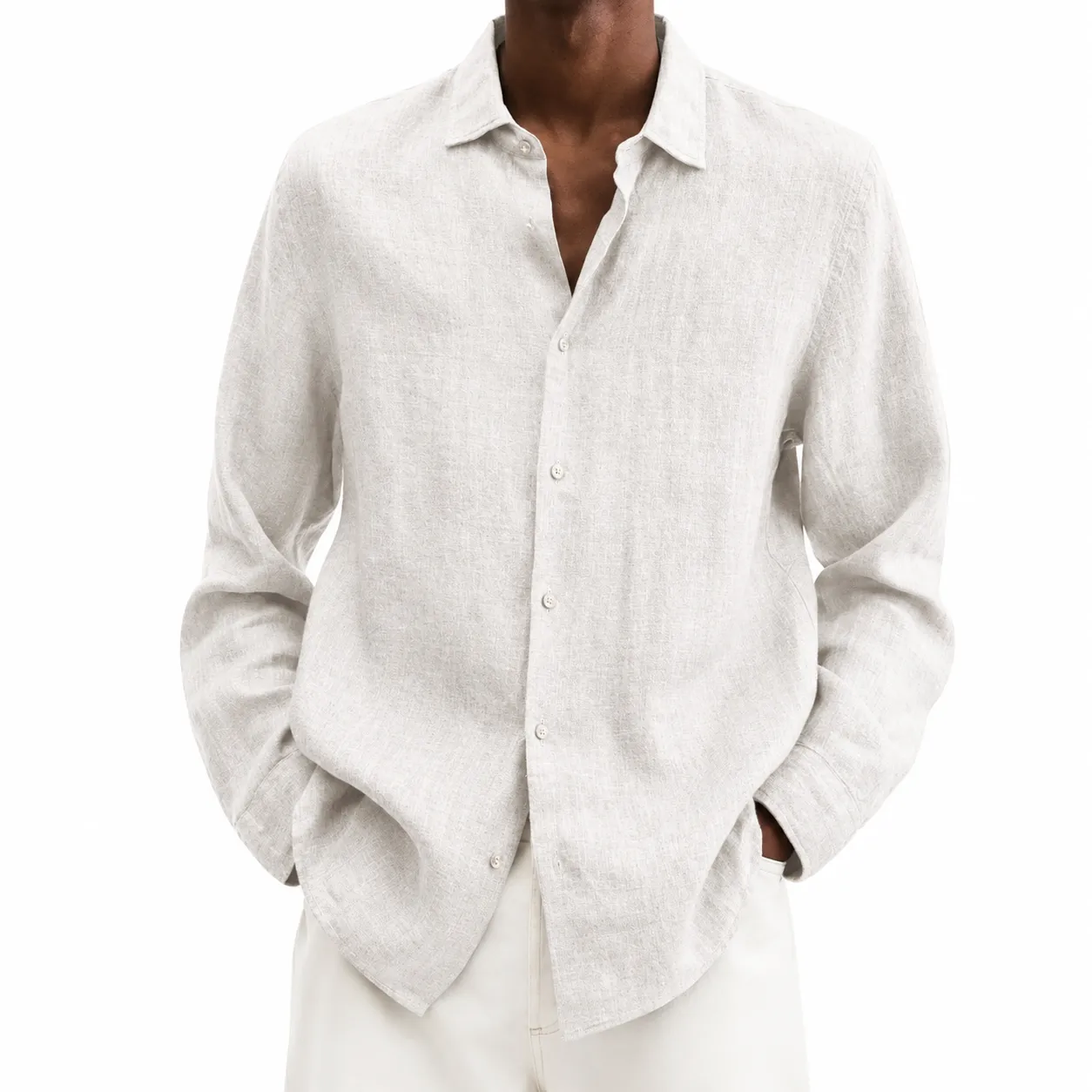 Men's Lightweight Cotton Linen Everyday Shirt sold by Hensley London product image thumbnail 5