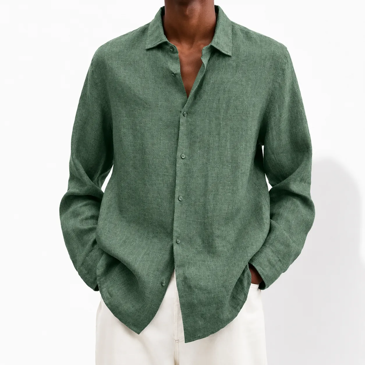 Men's Lightweight Cotton Linen Everyday Shirt sold by Hensley London product image thumbnail 2