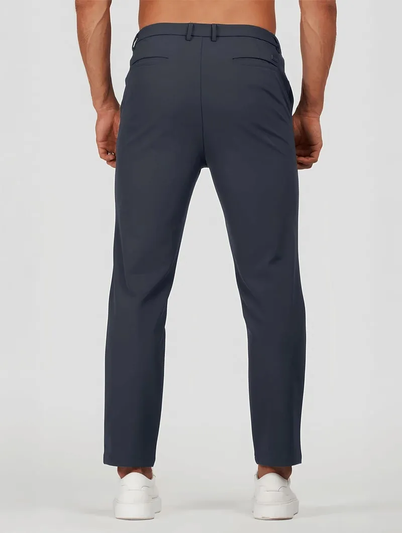 Men's Elastic Stretch Slim Fit Trousers – Navy Blue sold by Hensley London product image thumbnail 3
