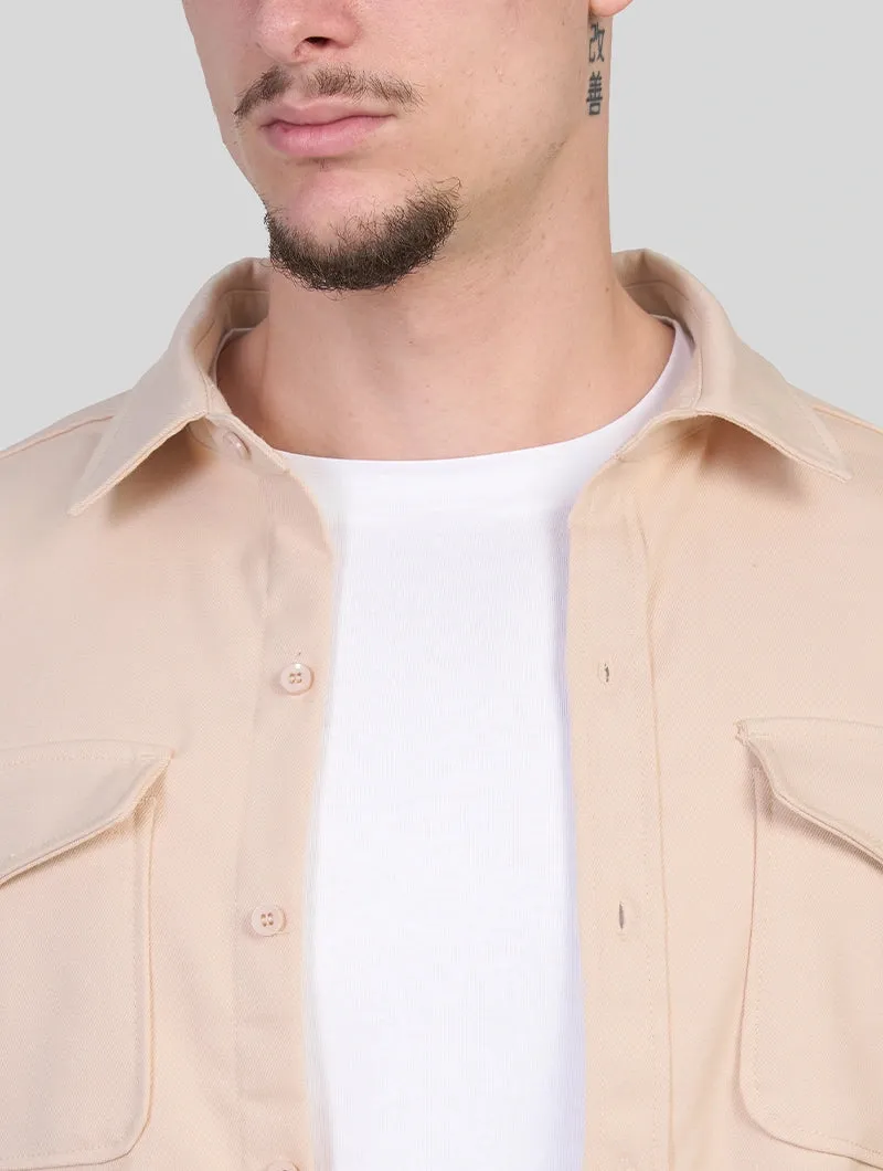 Men's Premium Cotton Blend Overshirt – Khaki sold by Hensley London product image thumbnail 4