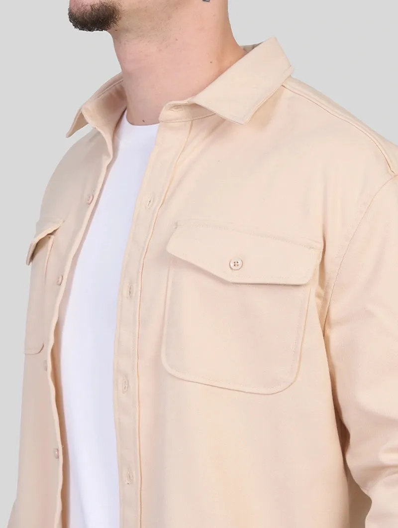Men's Premium Cotton Blend Overshirt – Khaki sold by Hensley London product image thumbnail 2