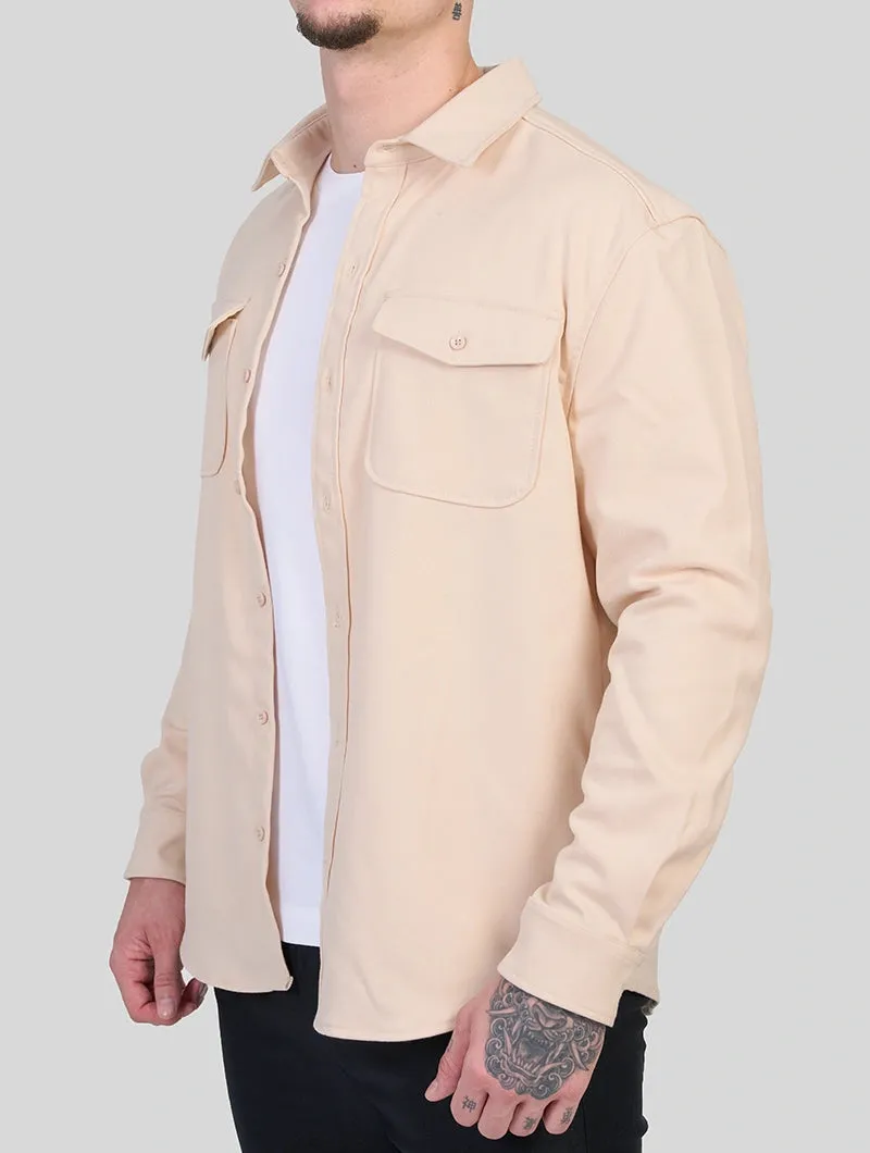 Men's Premium Cotton Blend Overshirt – Khaki sold by Hensley London product image thumbnail 3