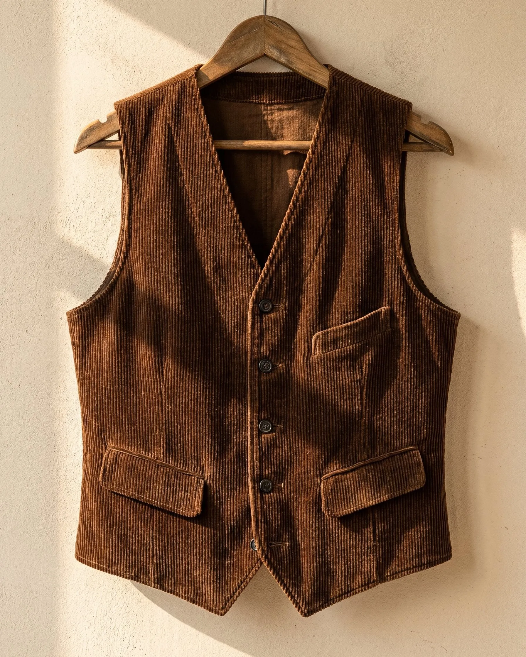 Men's Wide-Wale Corduroy Vest – Notch Lapel sold by Hensley London product image thumbnail 5
