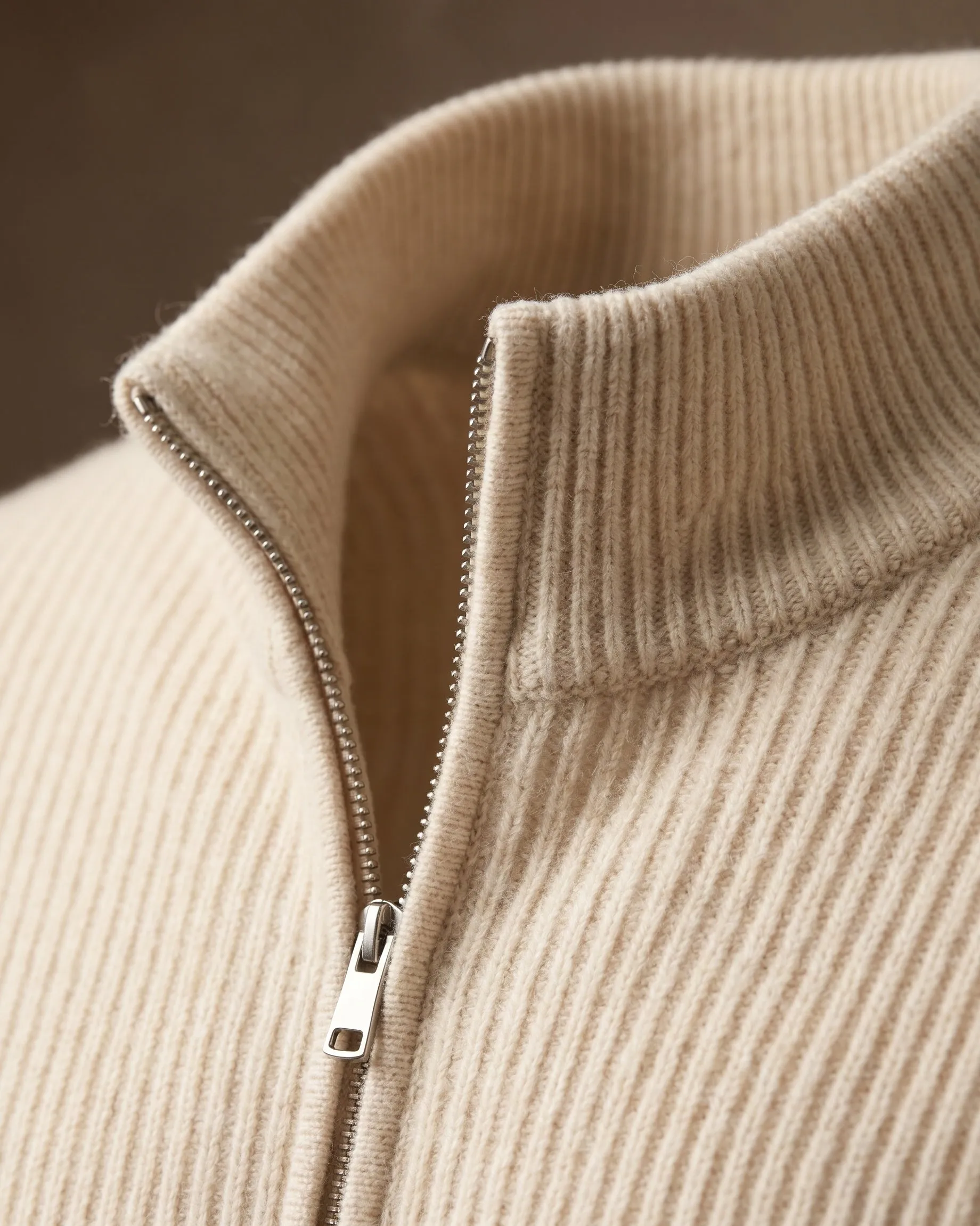 Men's Cashmere Full-Zip Ribbed Cardigan sold by Hensley London product image thumbnail 5