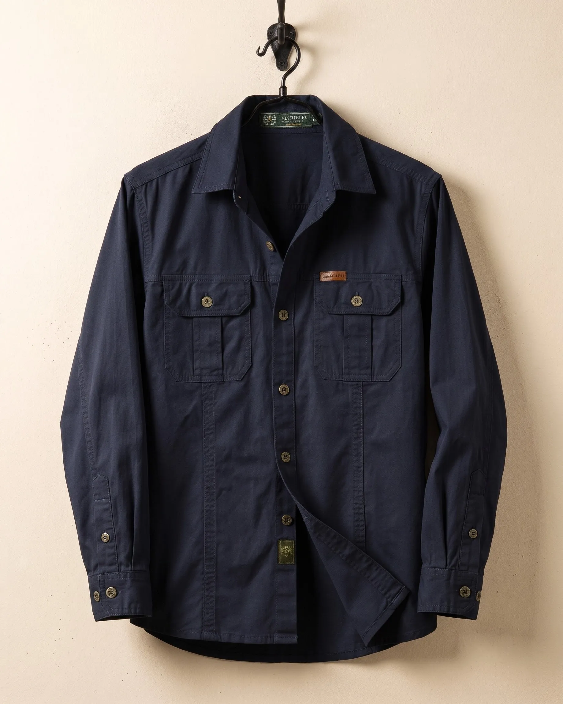 Men's Woven Cotton Shirt – Dual Chest Pockets sold by Hensley London product image thumbnail 5