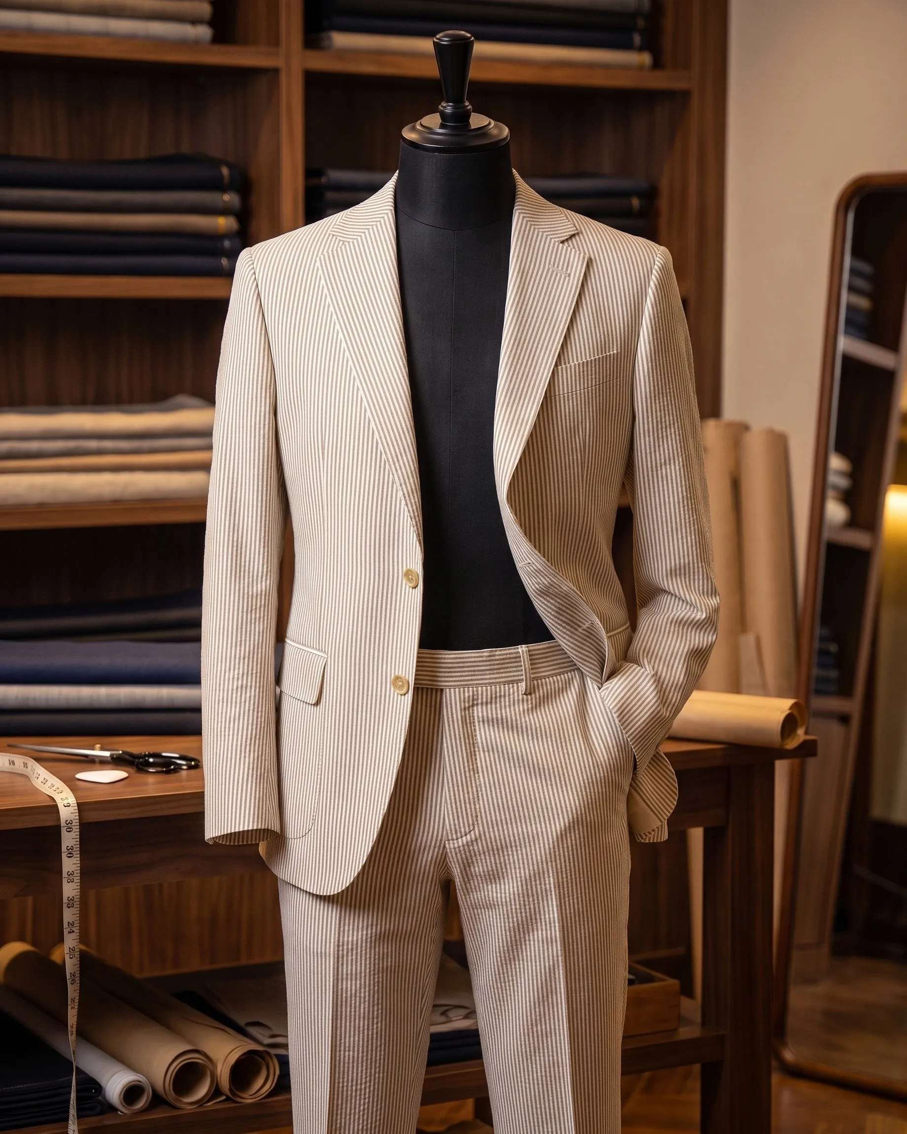 Men's Striped Cotton Two-Piece Suit – Blazer & Trouser sold by Hensley London product image thumbnail 3