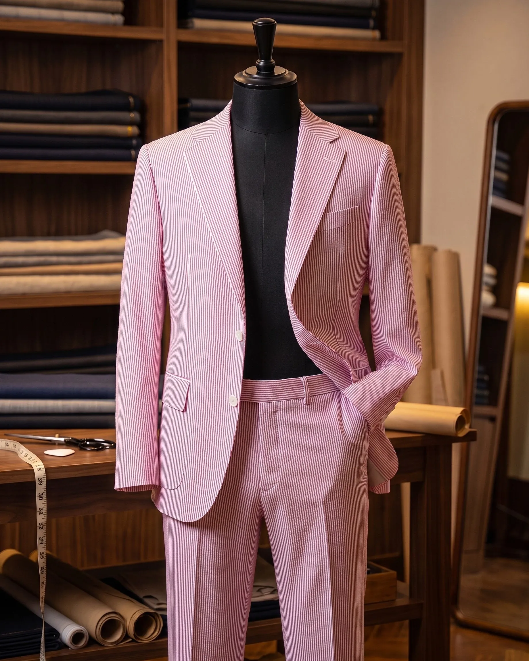Men's Striped Cotton Two-Piece Suit – Blazer & Trouser sold by Hensley London product image thumbnail 4