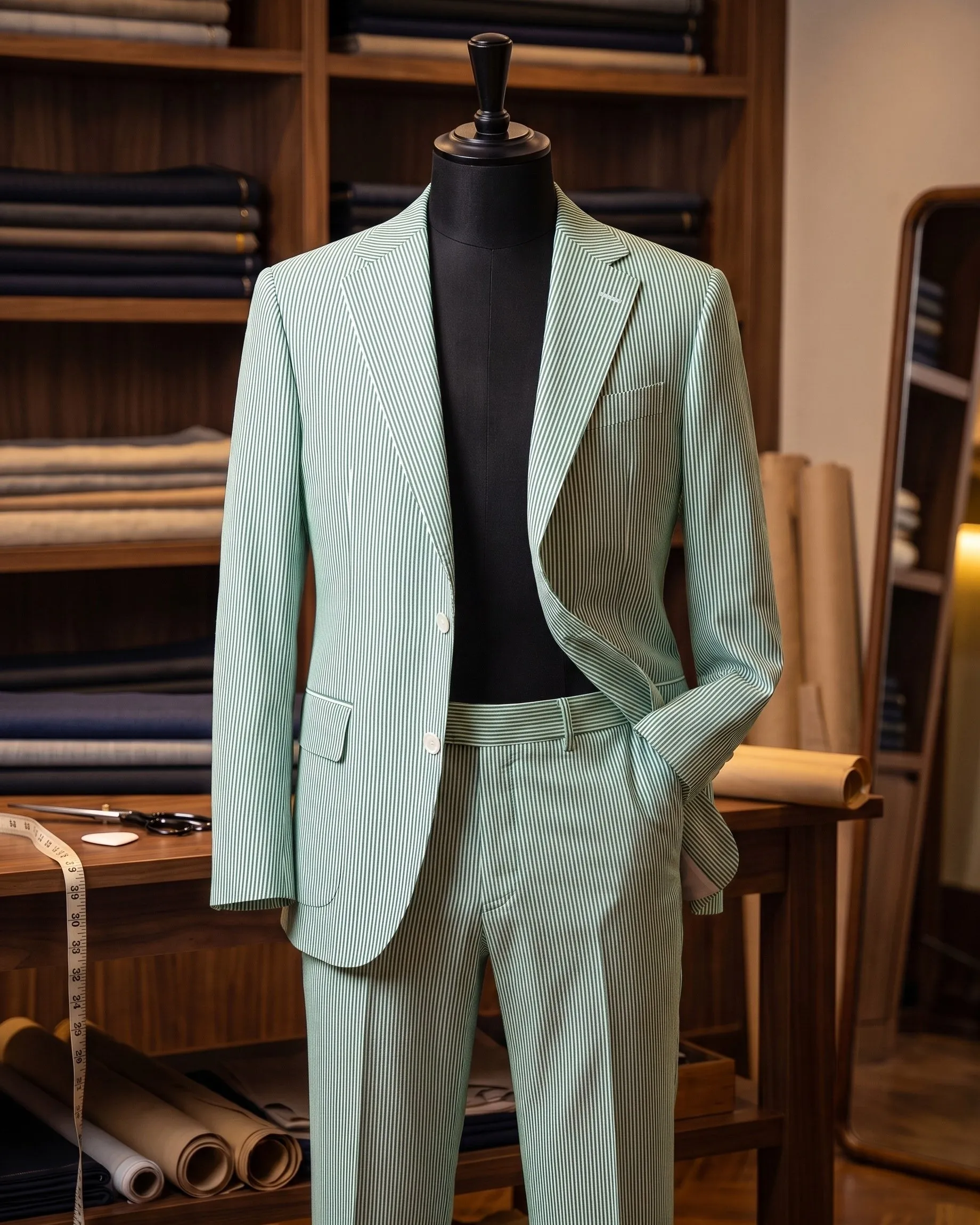 Men's Striped Cotton Two-Piece Suit – Blazer & Trouser sold by Hensley London product image thumbnail 5