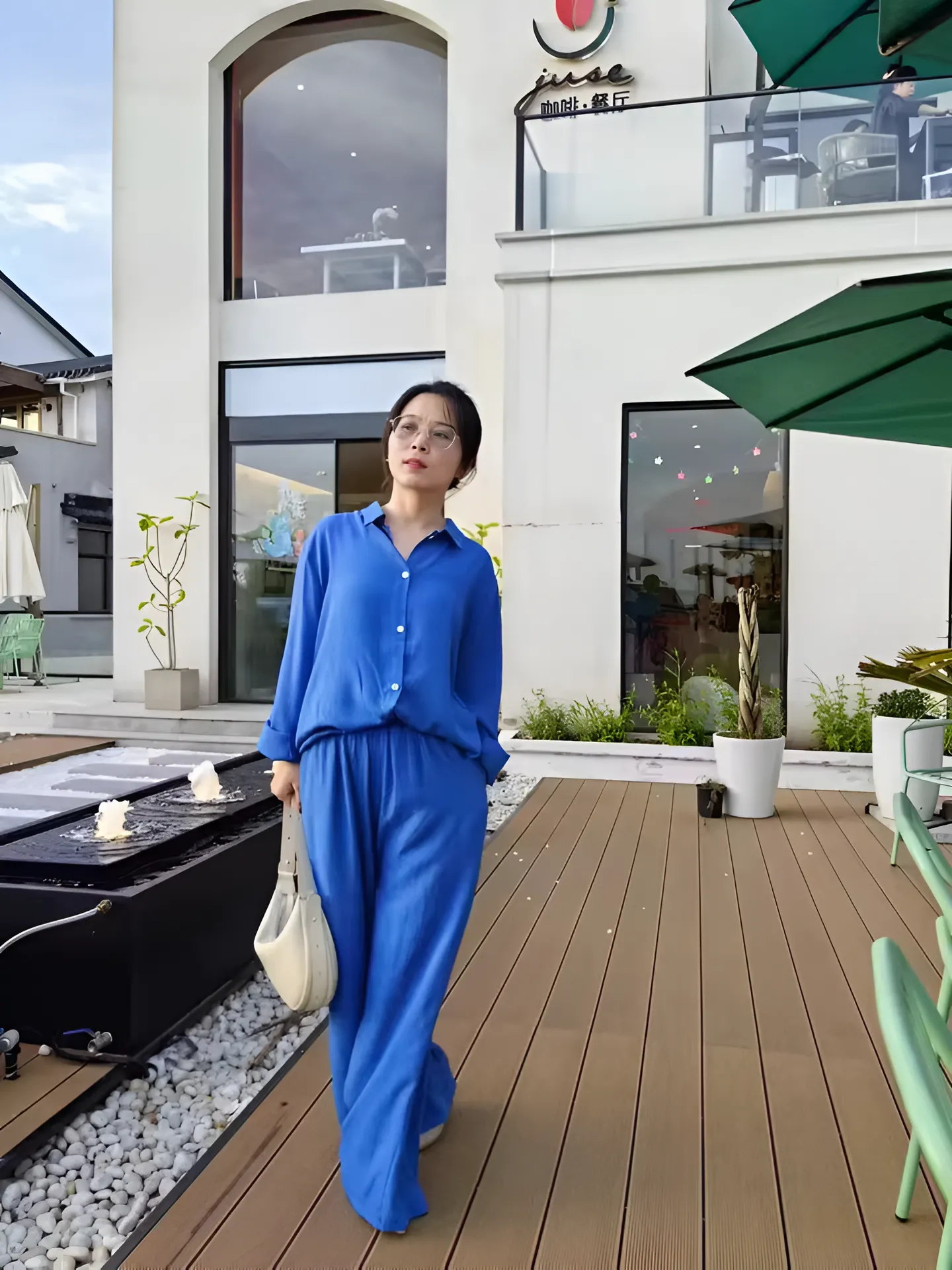 Women's Linen Blend Shirt & Wide-Leg Pants Two-Piece Set sold by Hensley London product image thumbnail 3