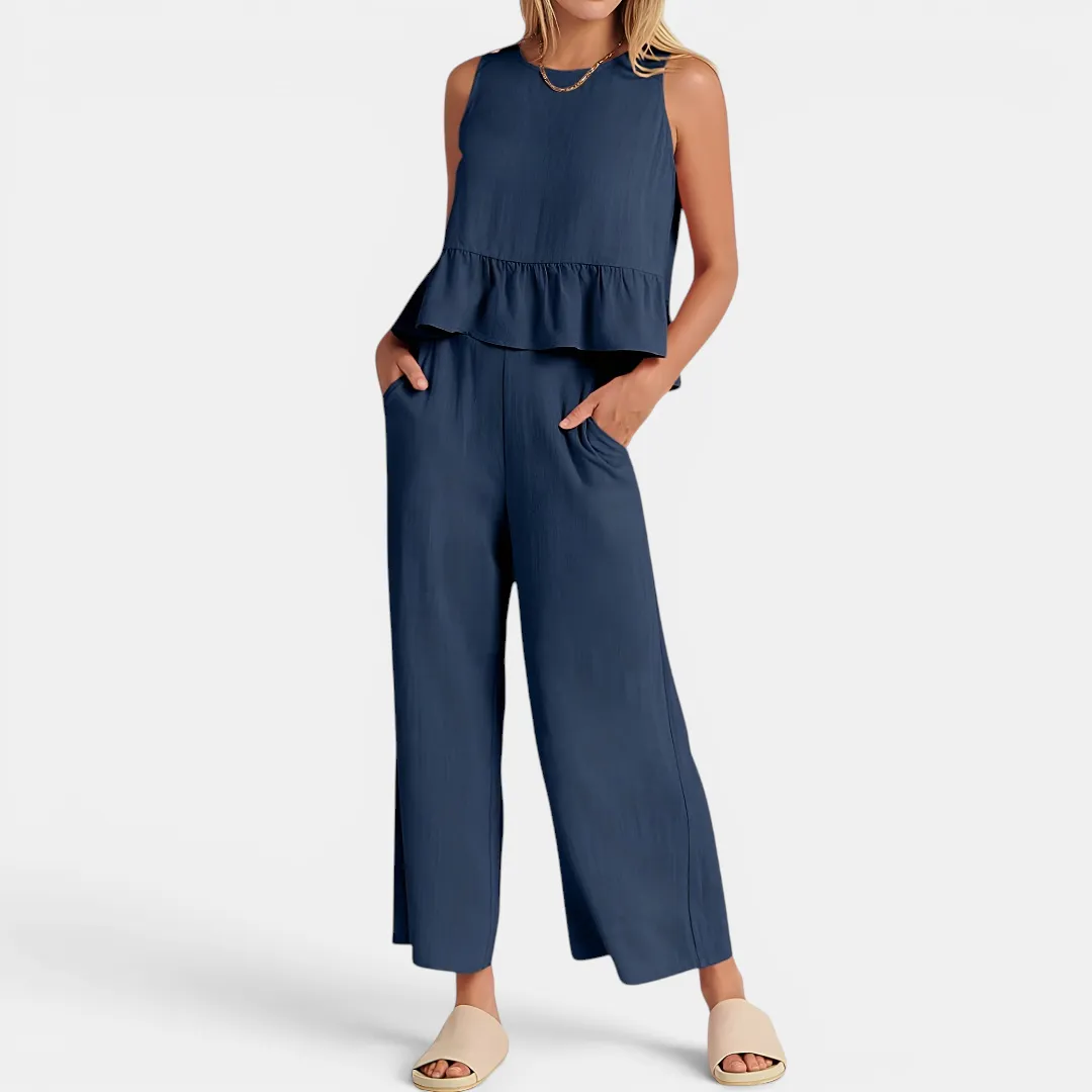 Women's Pleated Vest & Wide-Leg Palazzo Set sold by Hensley London product image thumbnail 4