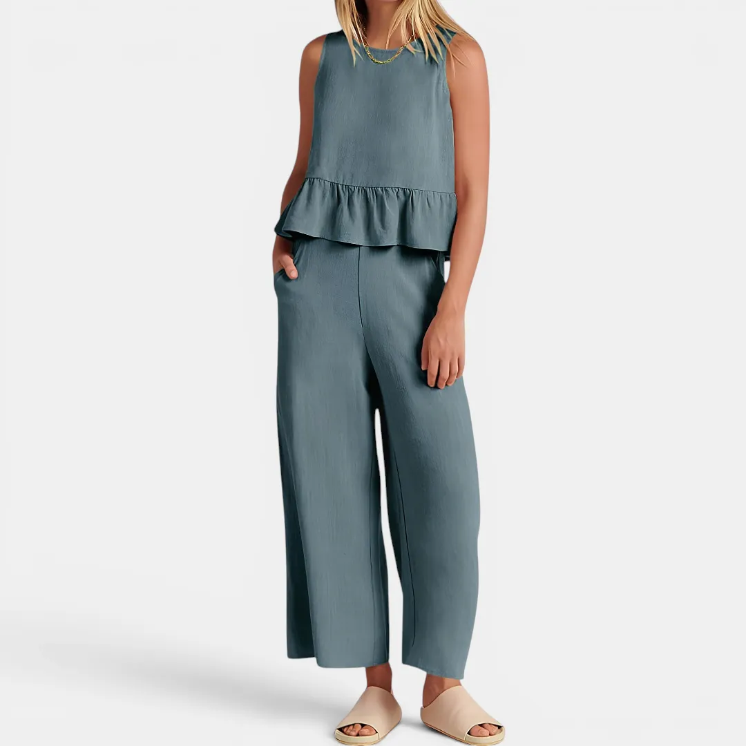 Women's Pleated Vest & Wide-Leg Palazzo Set sold by Hensley London product image thumbnail 5