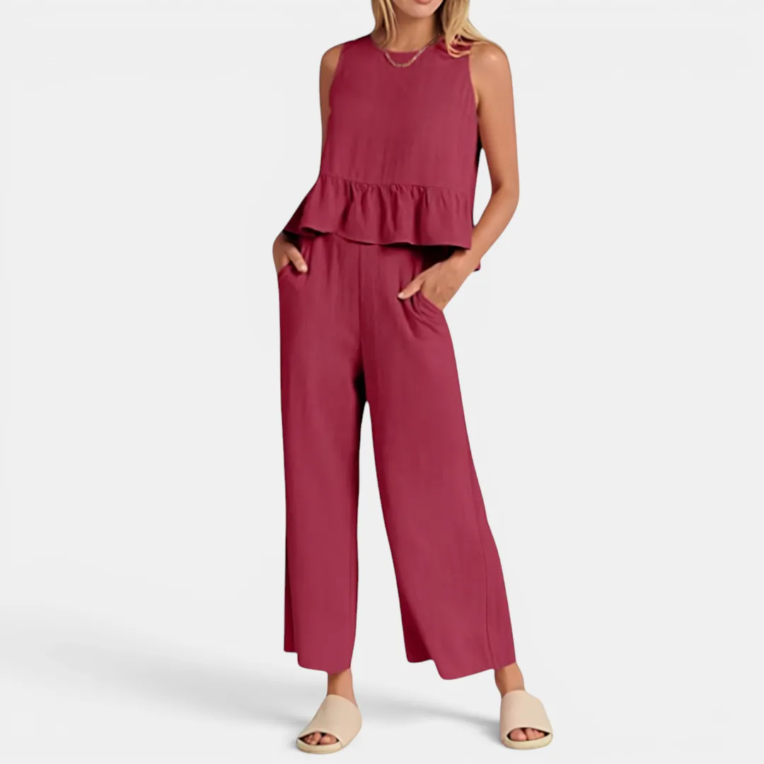 Women's Pleated Vest & Wide-Leg Palazzo Set sold by Hensley London product image thumbnail 2