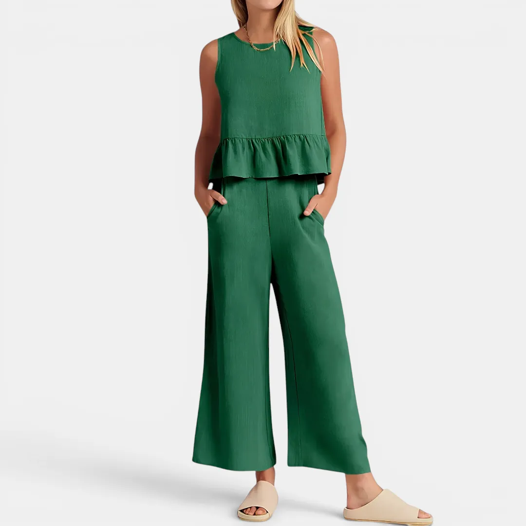 Women's Pleated Vest & Wide-Leg Palazzo Set sold by Hensley London product image thumbnail 3