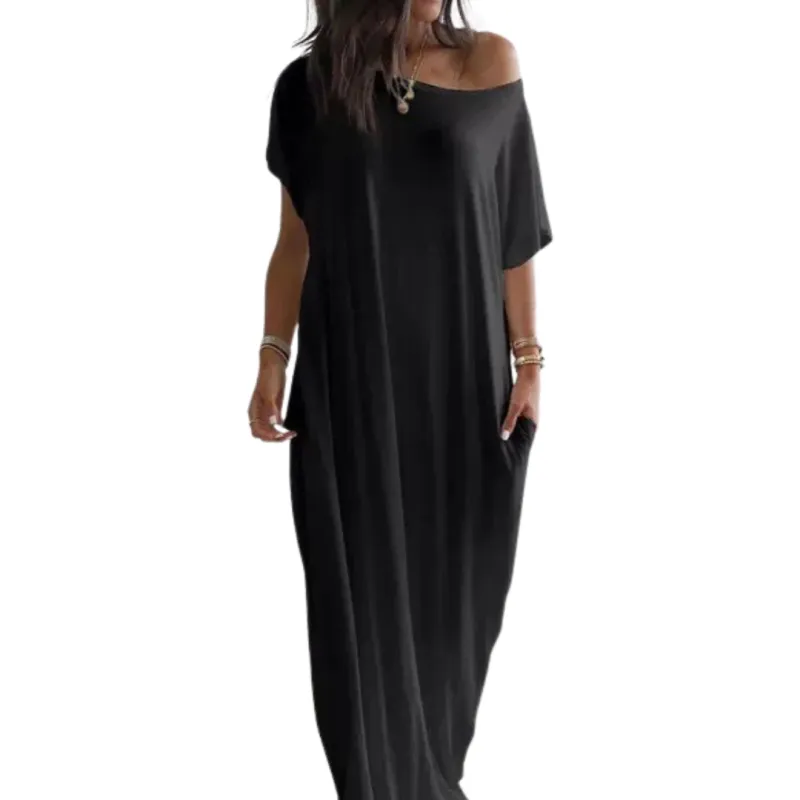 Women's Batwing Sleeve Soft Lounge Dress made by Hensley London