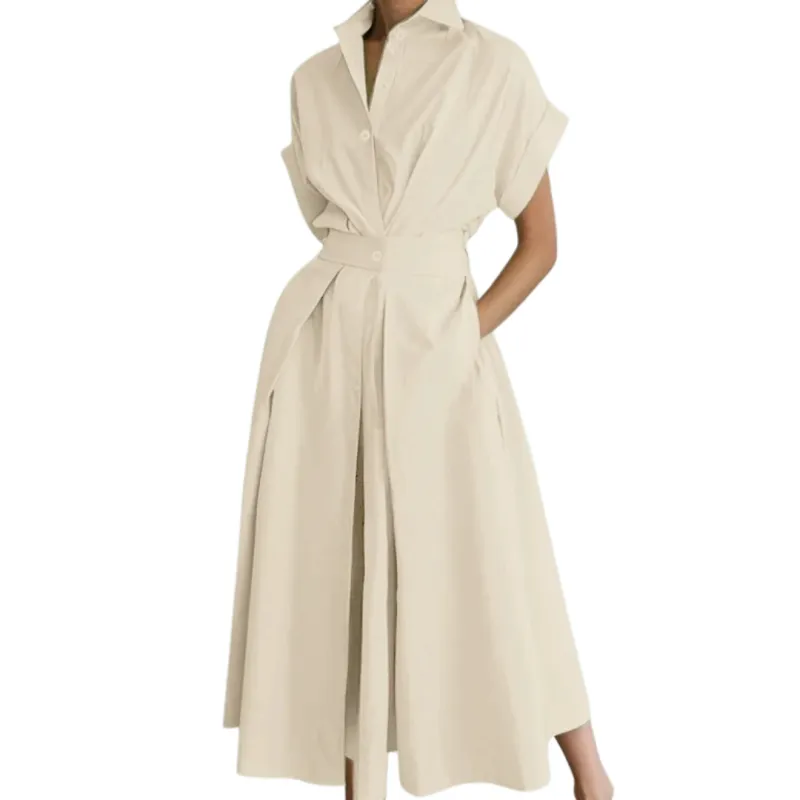 Women's Polished Lapel Shirt Dress made by Hensley London