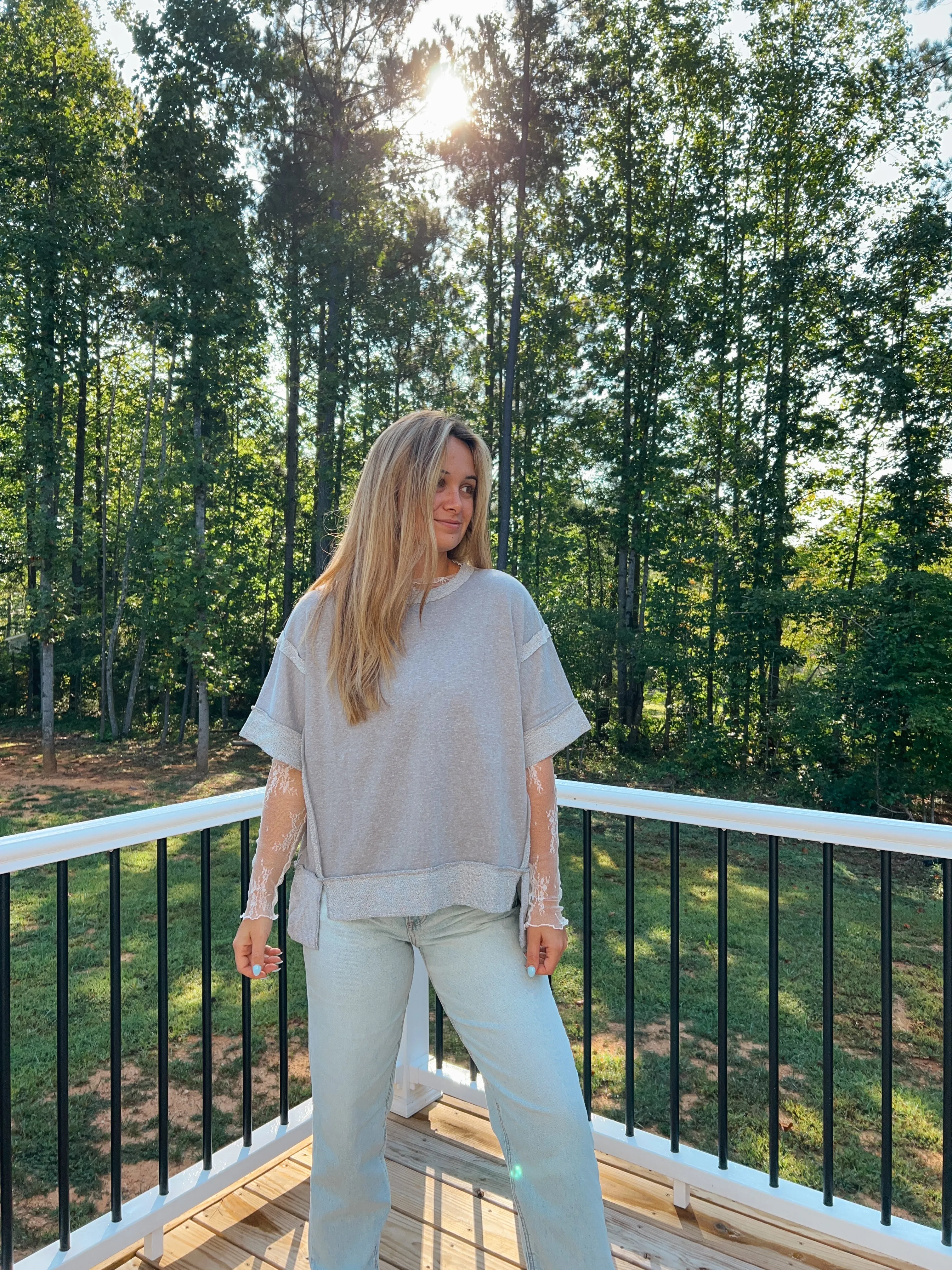 Trim Stitching Top sold by Lake Outfitters