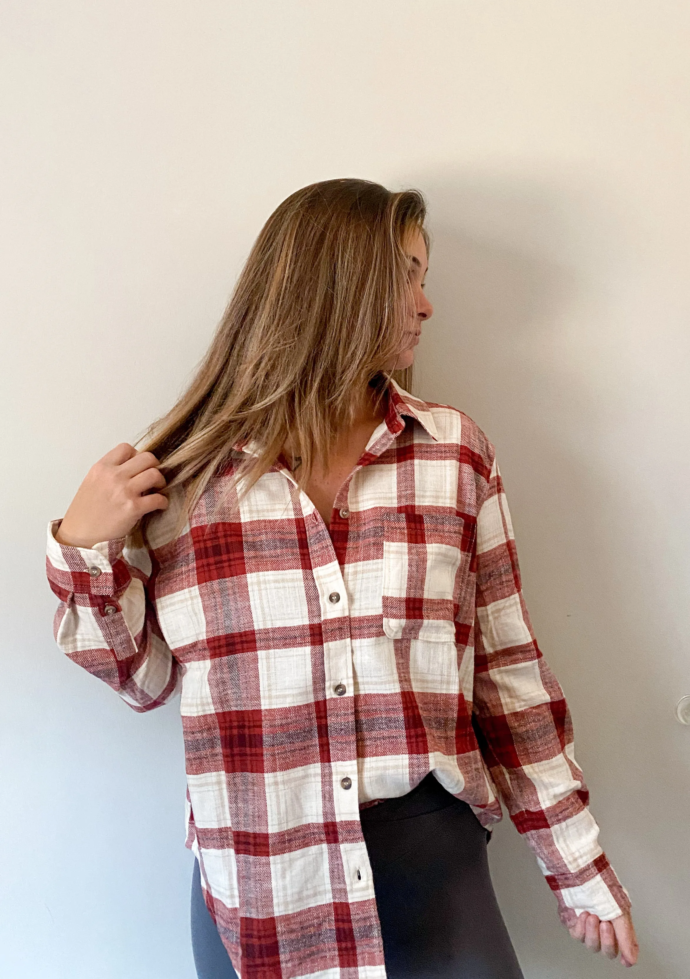 Flannel - Red + Cream sold by Lake Outfitters