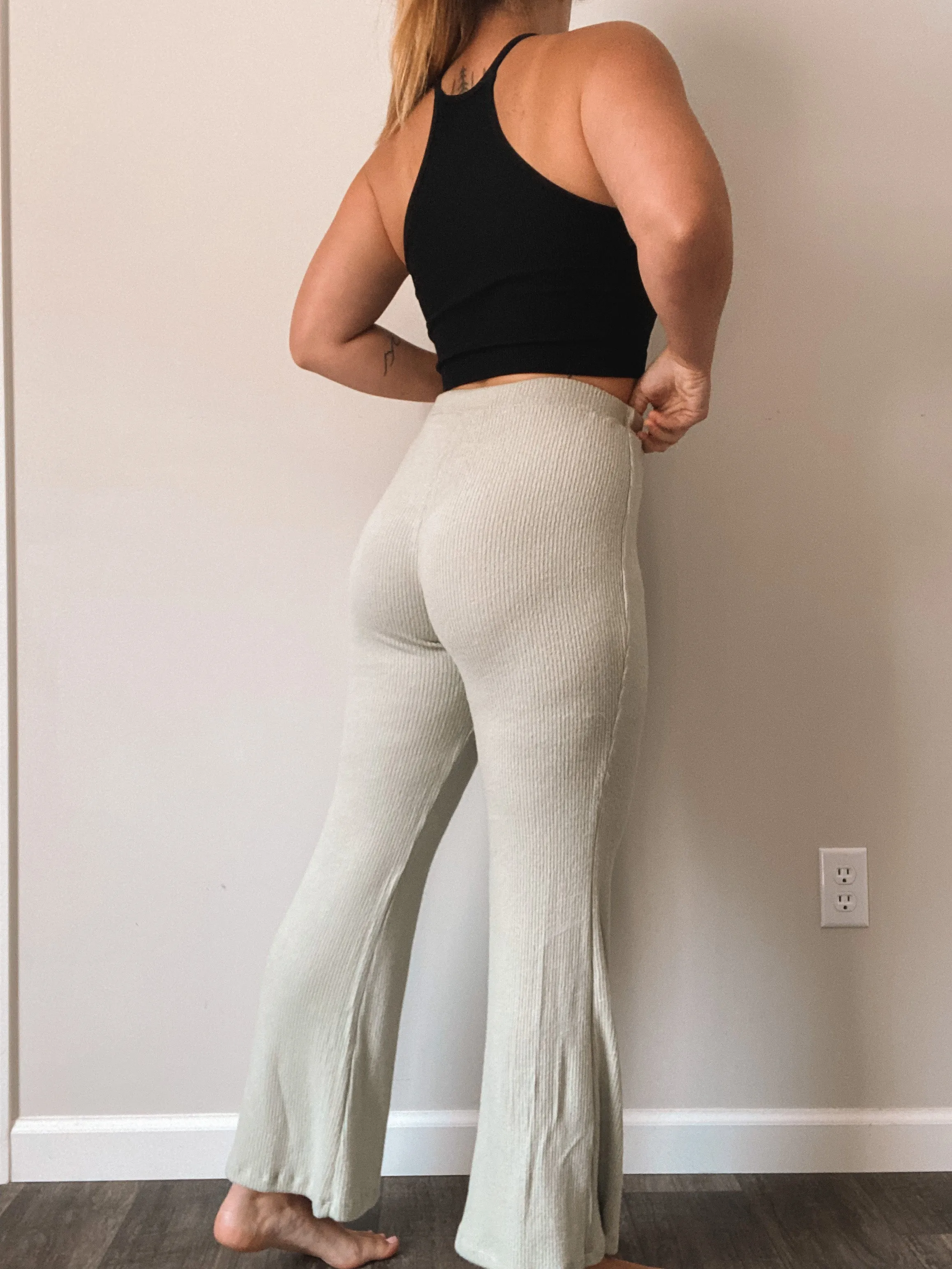 Sage Green Lounge Flares sold by Lake Outfitters product image thumbnail 2