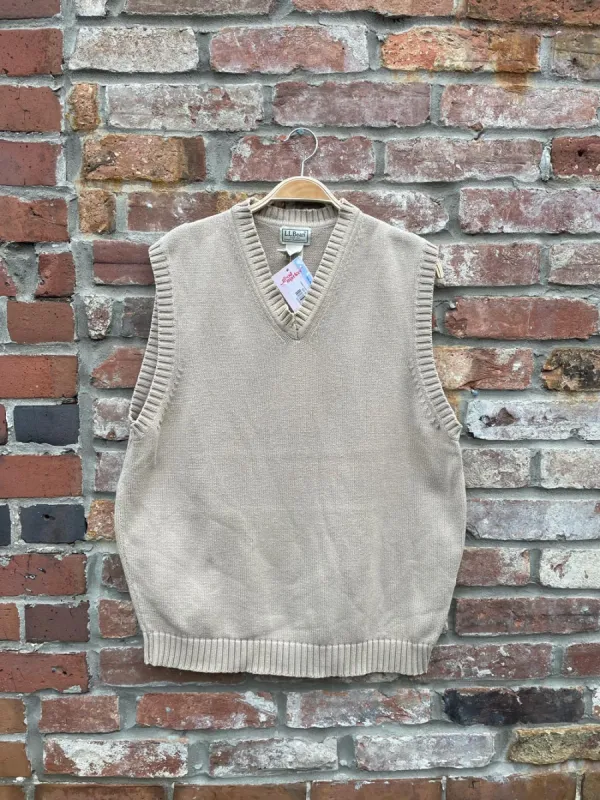 vintage ll bean classic cotton sweater vest sold by Good Market Thrift Store
