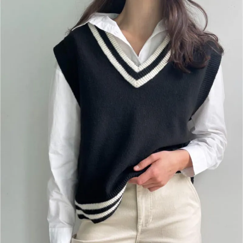 oak + fort academia sweater vest sold by Good Market Thrift Store