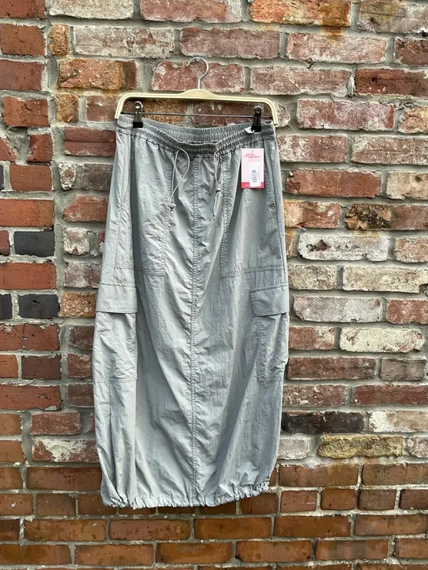 nwot uniqlo nylon drawstring cargo midi skirt sold by Good Market Thrift Store