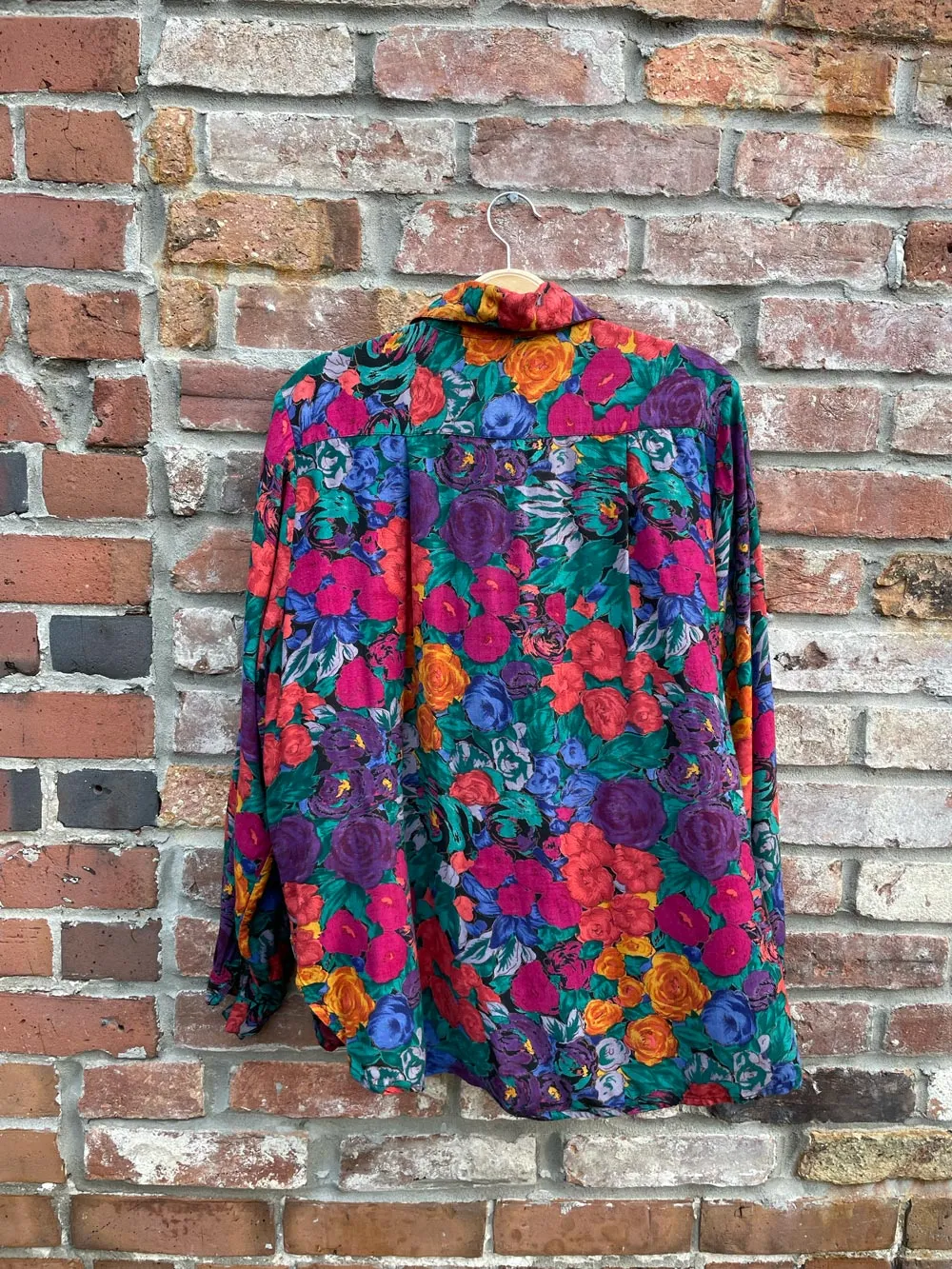 vintage 80s born to be worn floral blouse sold by Good Market Thrift Store product image thumbnail 2