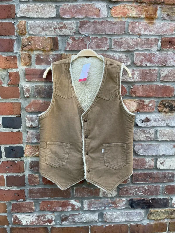 vintage 70s levi's sherpa lined corduroy vest sold by Good Market Thrift Store
