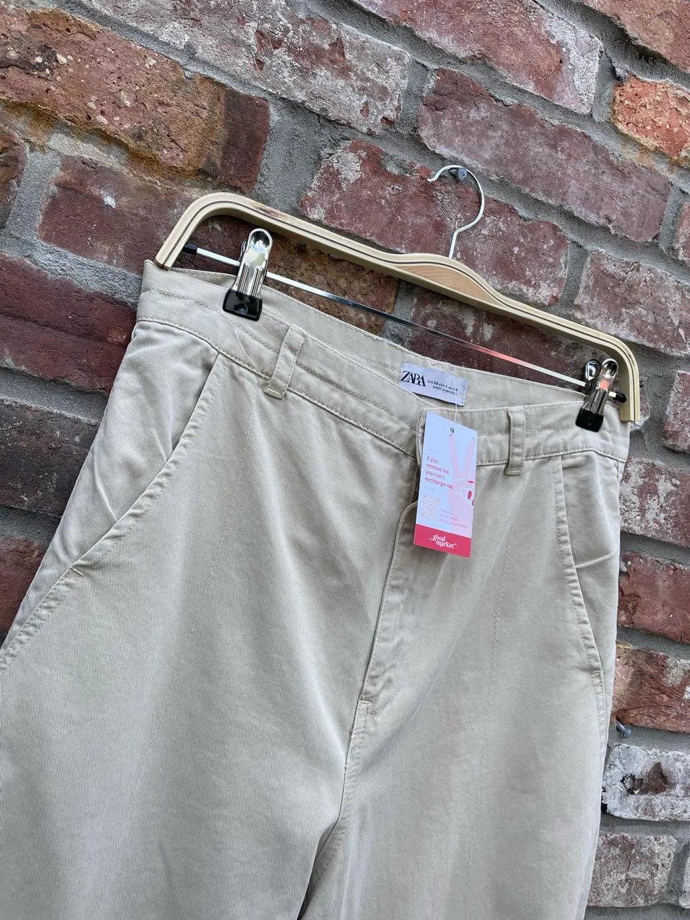 zara wide leg cargo pants sold by Good Market Thrift Store product image thumbnail 4