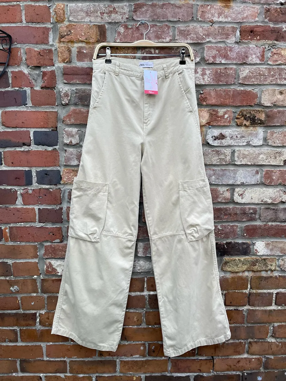 zara wide leg cargo pants sold by Good Market Thrift Store product image thumbnail 3