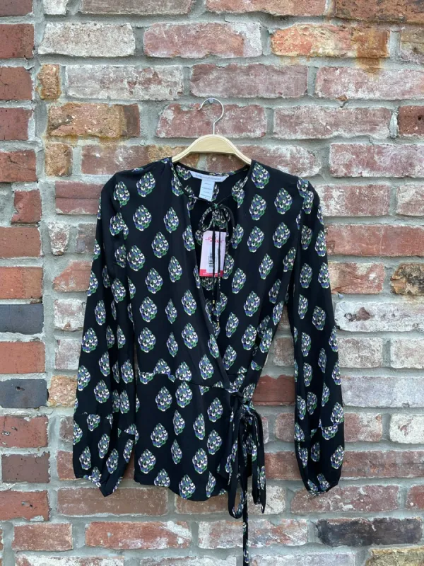 diane von furstenberg silk wrap blouse sold by Good Market Thrift Store