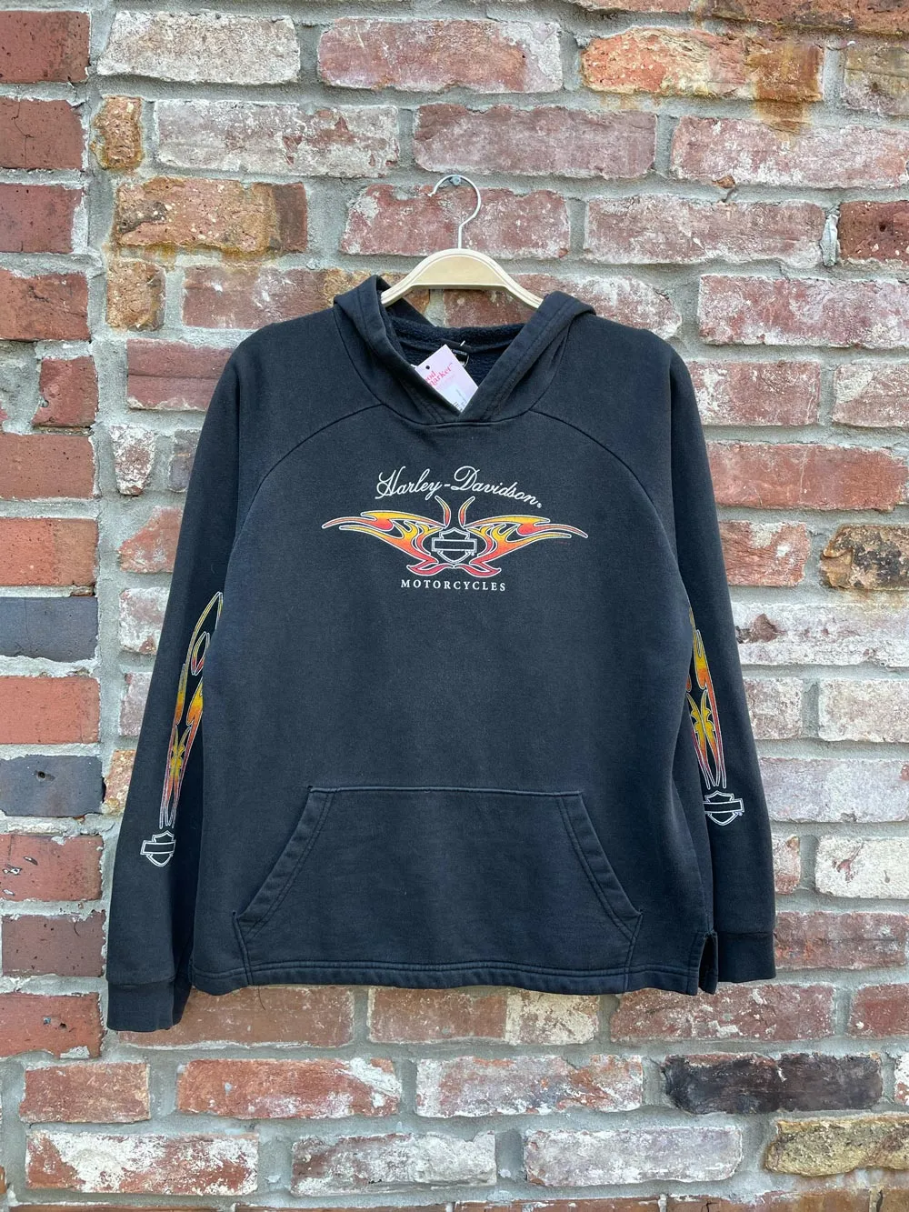 vintage harley davidson flame logo hoodie sold by Good Market Thrift Store