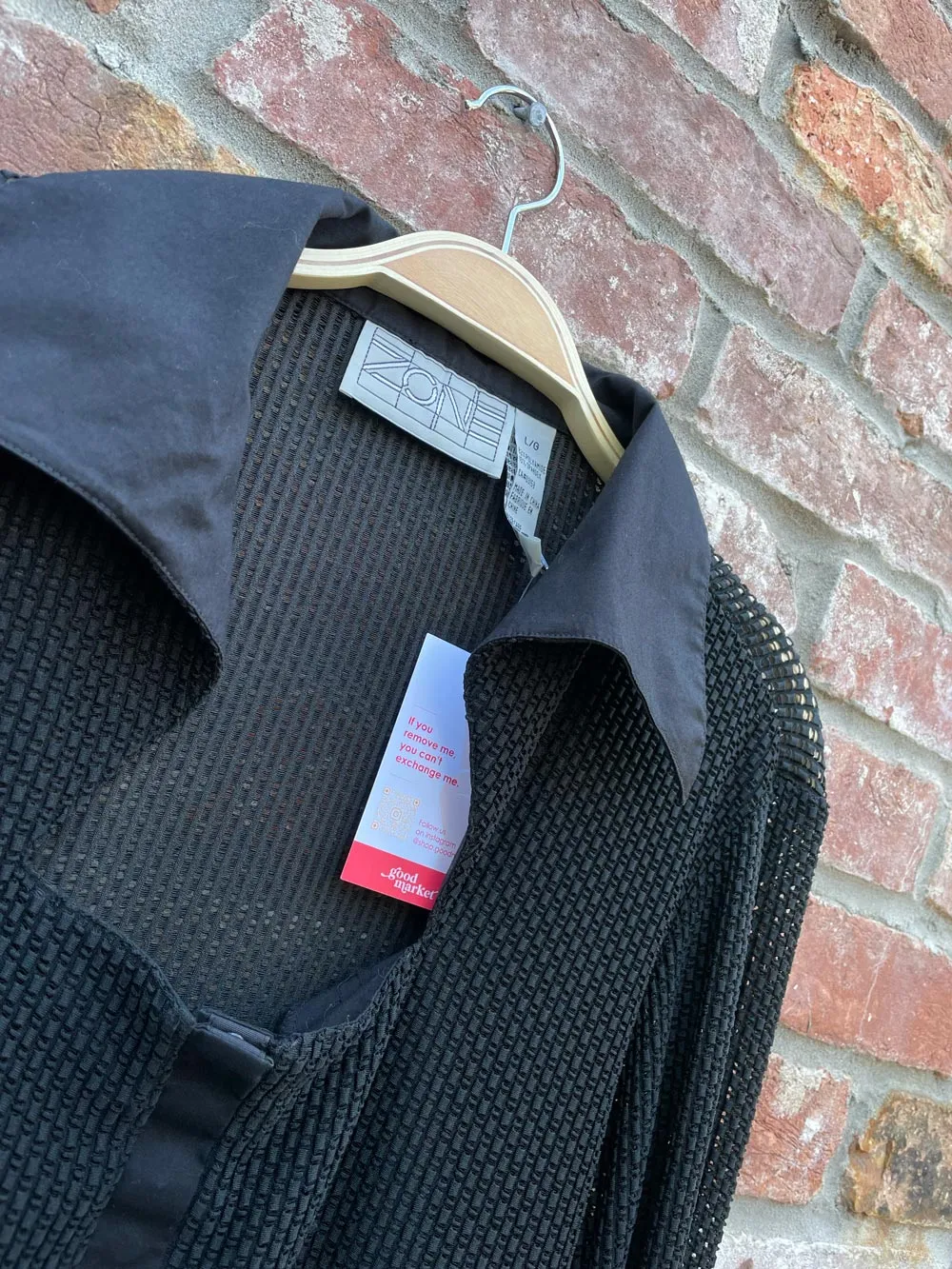 y2k zone mesh collared corset blouse sold by Good Market Thrift Store product image thumbnail 2