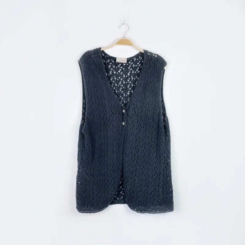 vintage 00s classic expressions crochet knit vest sold by Good Market Thrift Store