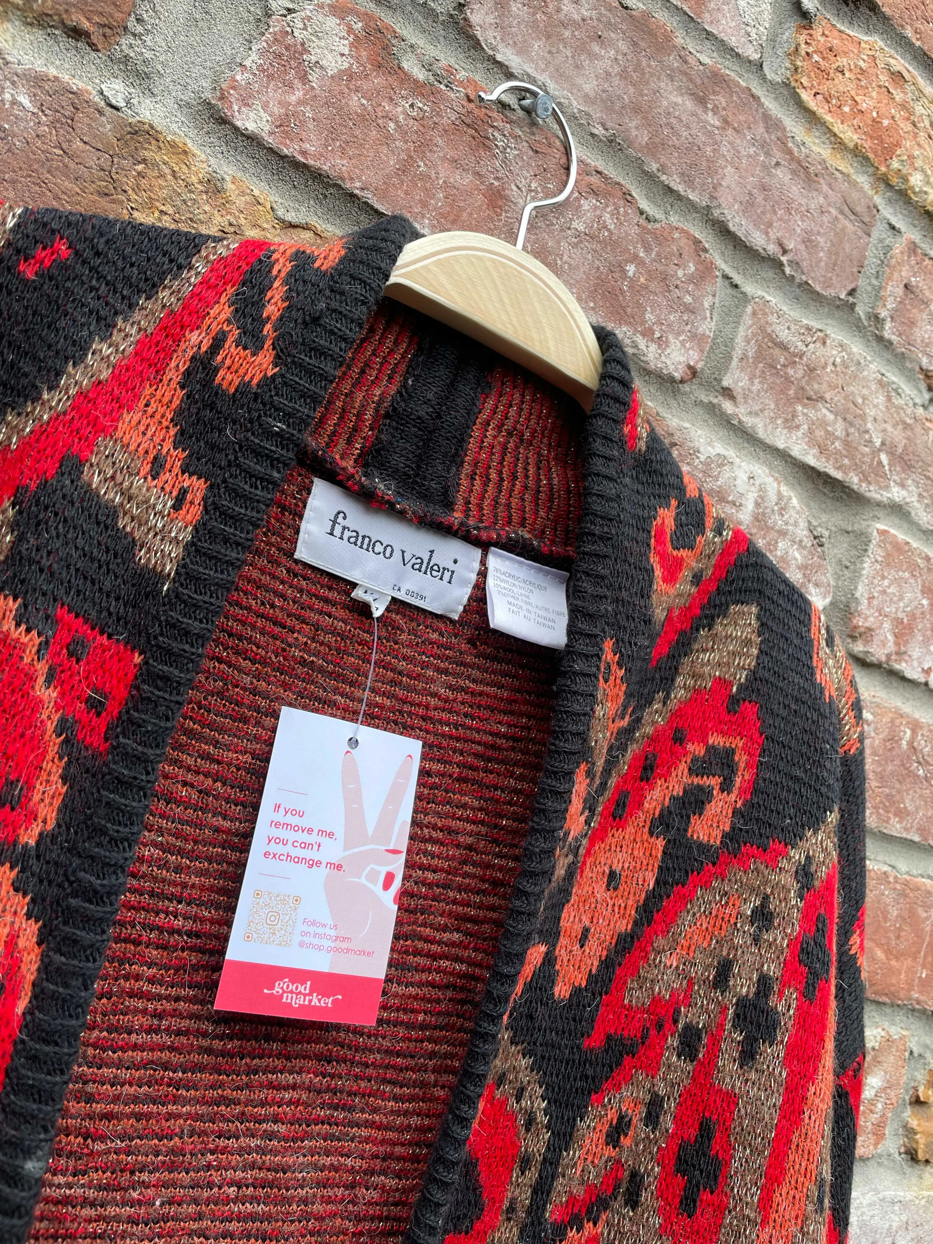 vintage franco valeri metallic knit cardigan sold by Good Market Thrift Store product image thumbnail 2