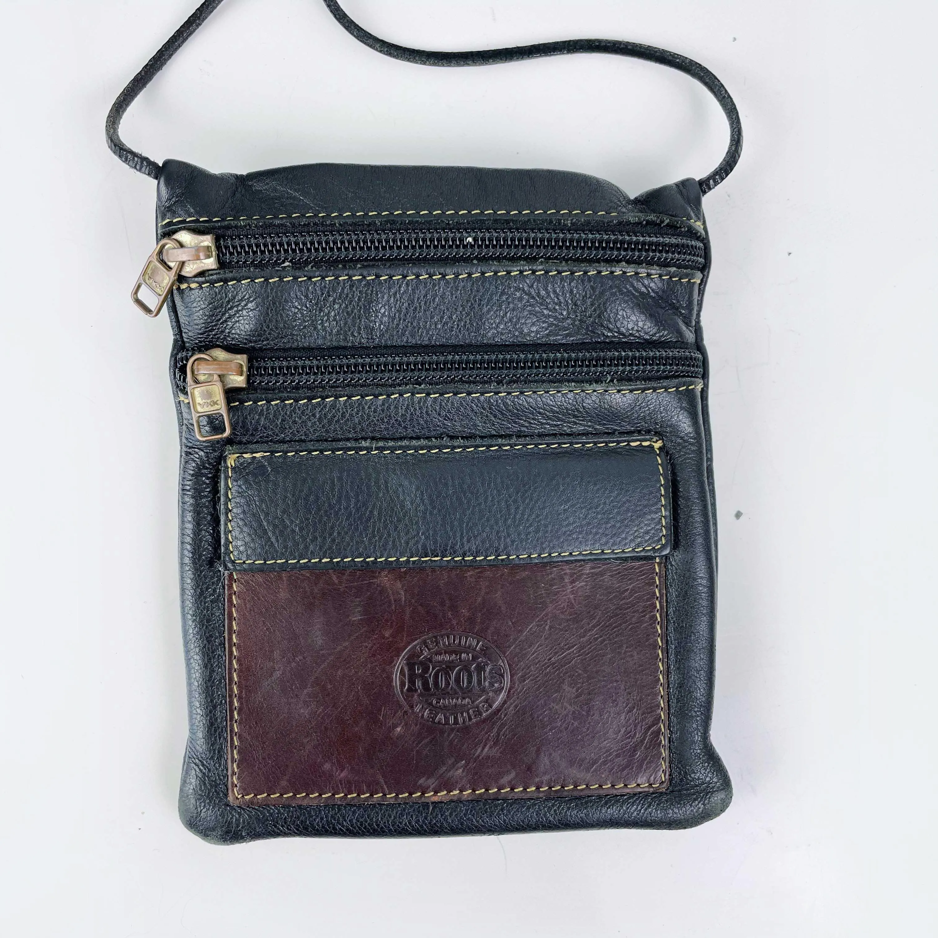 vintage roots two tone leather crossbody sold by Good Market Thrift Store product image thumbnail 4
