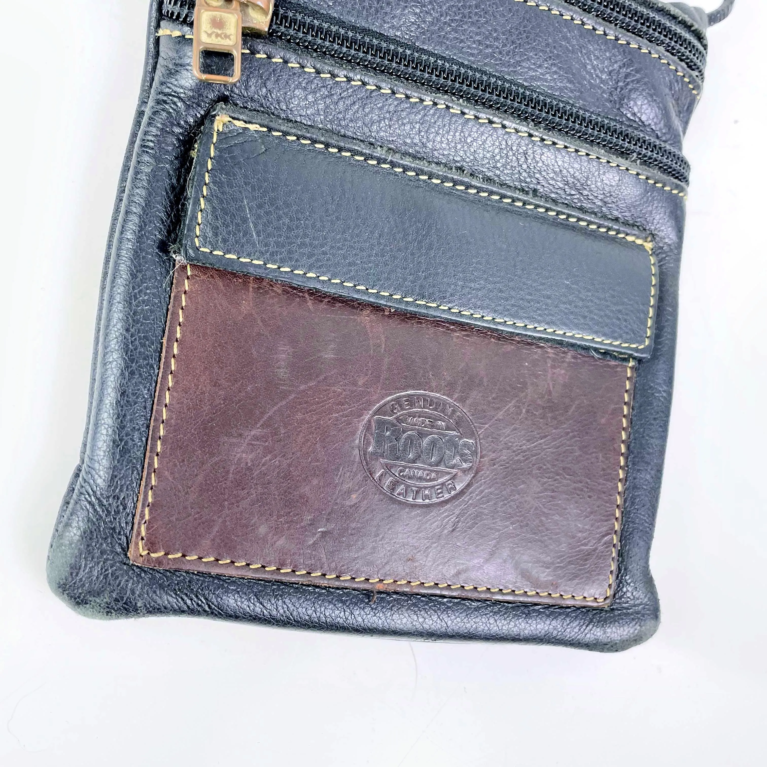 vintage roots two tone leather crossbody sold by Good Market Thrift Store product image thumbnail 2