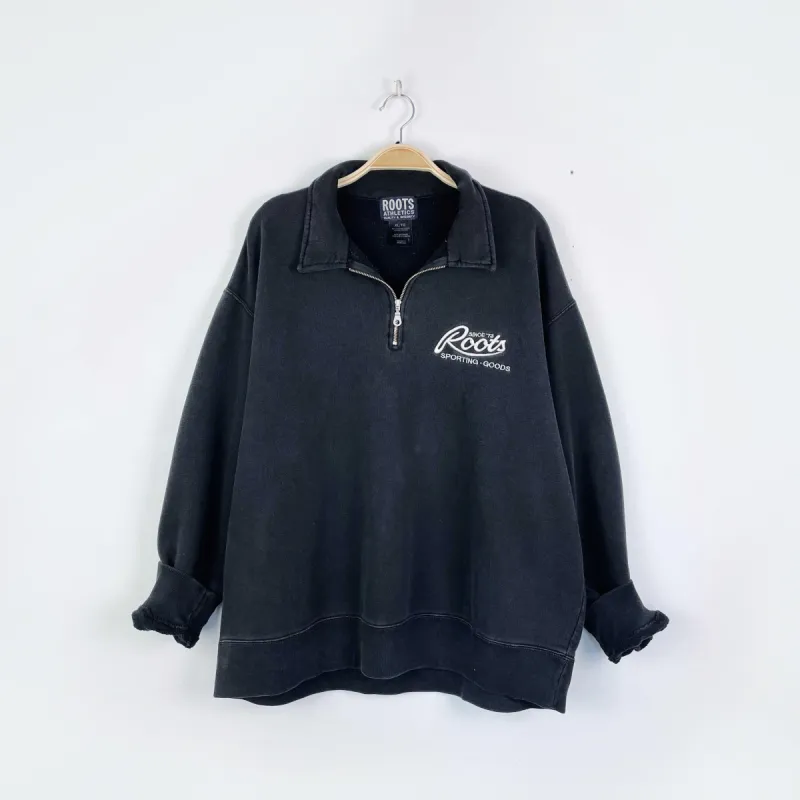 vintage 90s roots 1/4 zip relaxed sweatshirt sold by Good Market Thrift Store