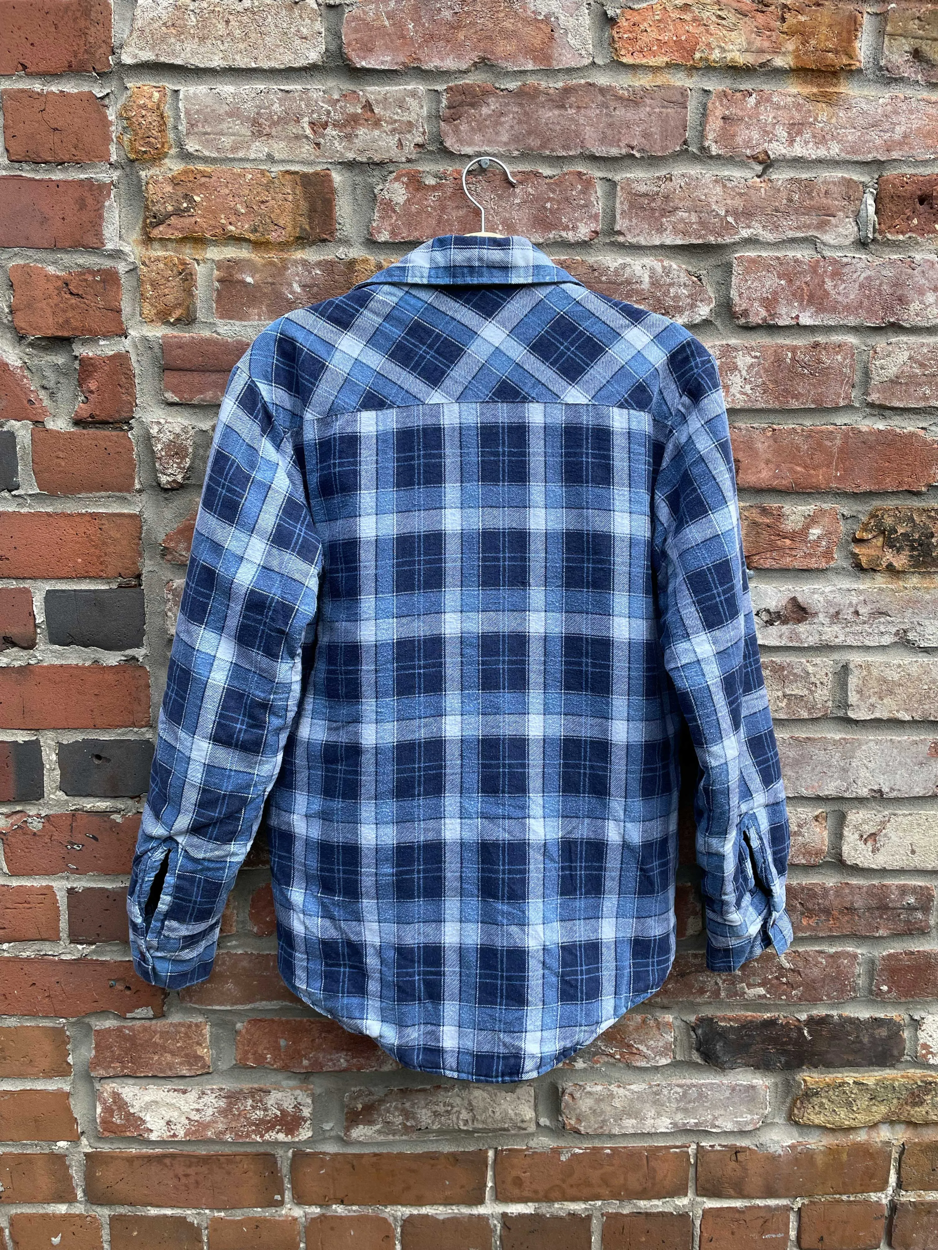 vintage quilted flannel shirt jacket sold by Good Market Thrift Store product image thumbnail 2