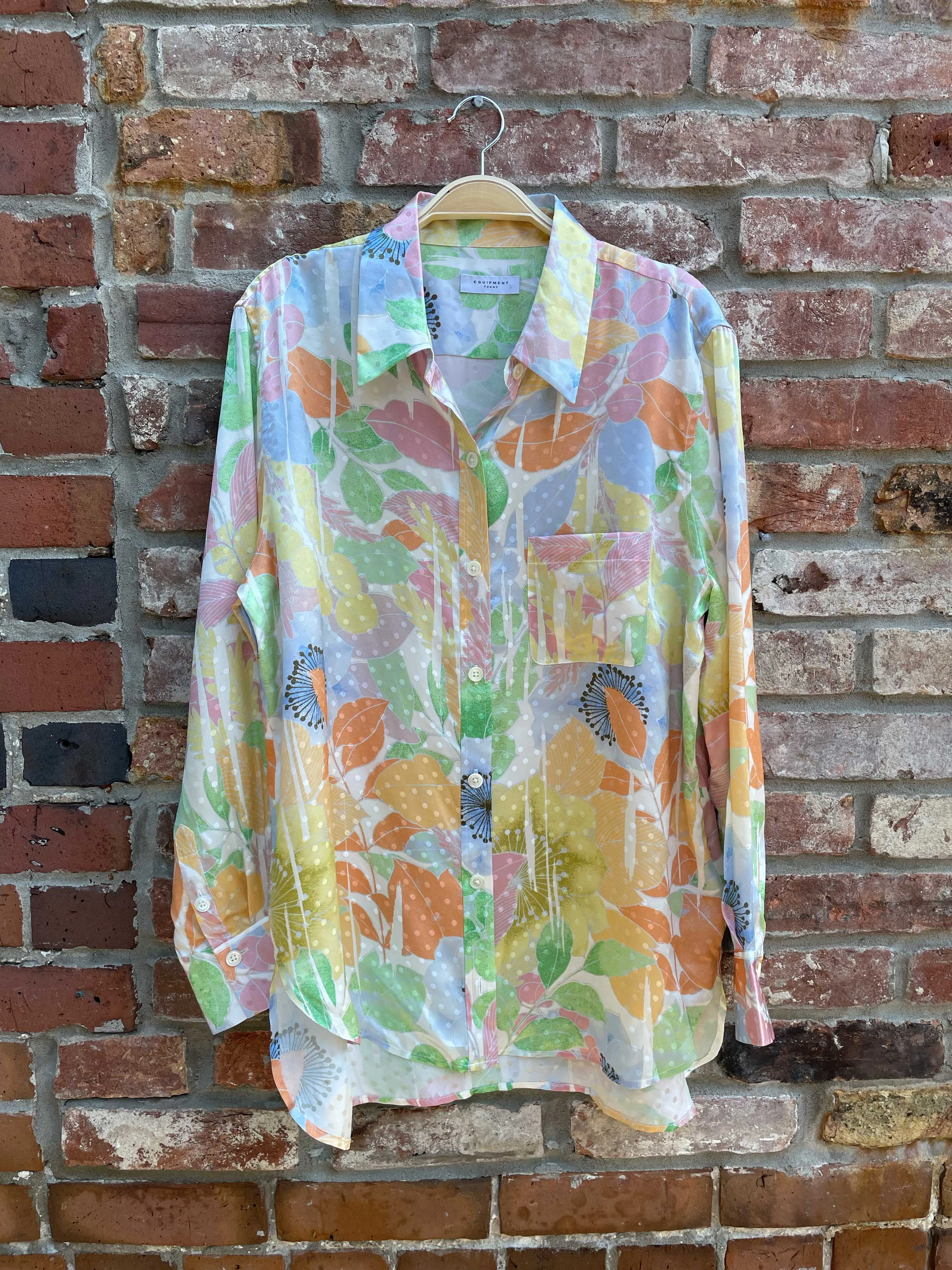 equipment femme silk satin finish floral blouse sold by Good Market Thrift Store