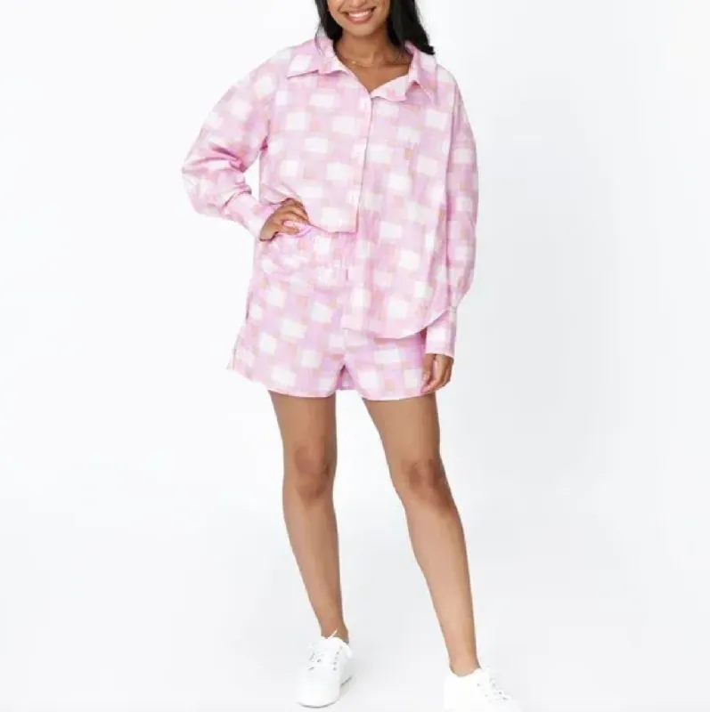 nwt smash + tess malia check lounge shorts sold by Good Market Thrift Store