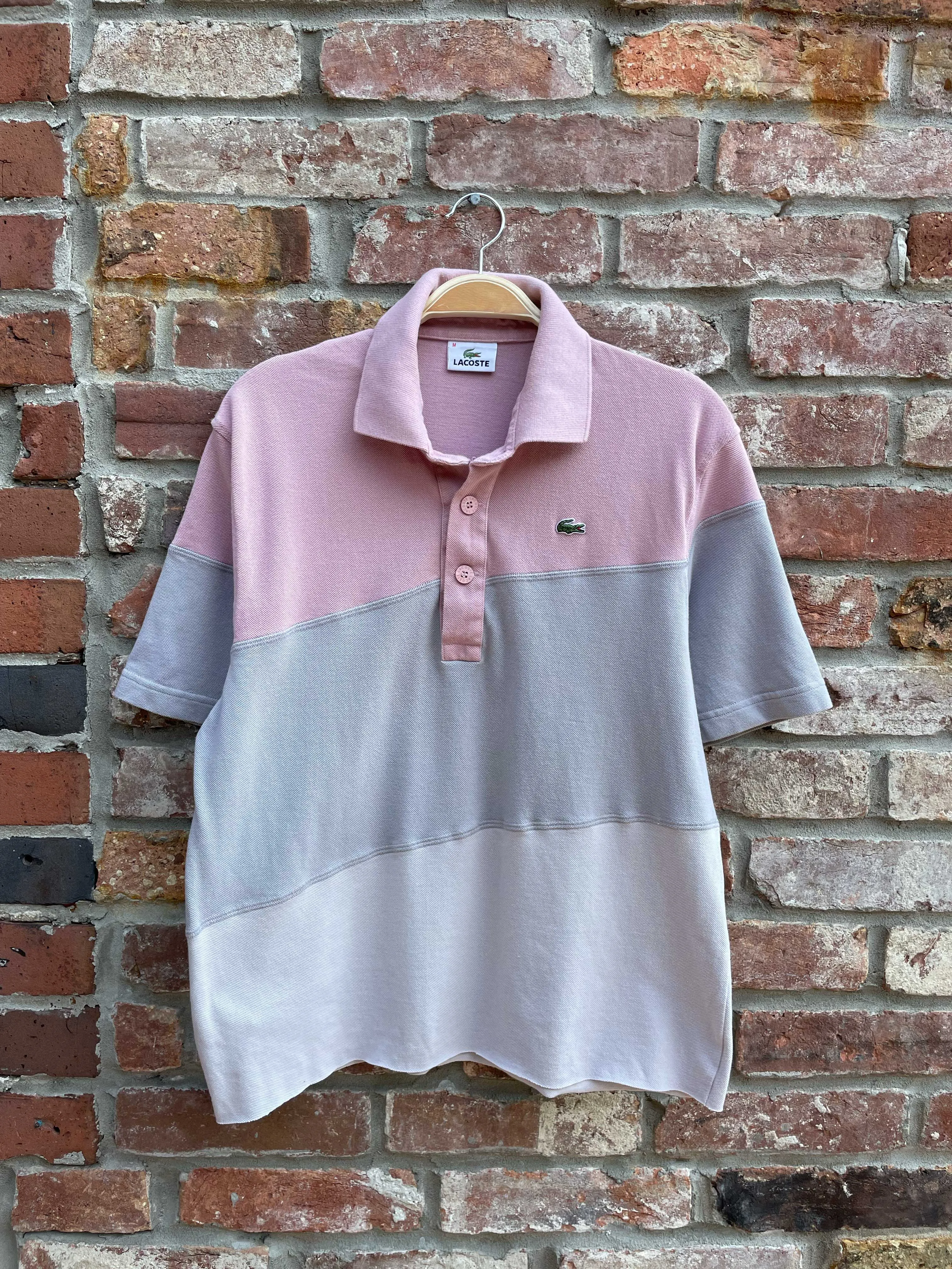 rework x lacoste crop pique colour block polo sold by Good Market Thrift Store