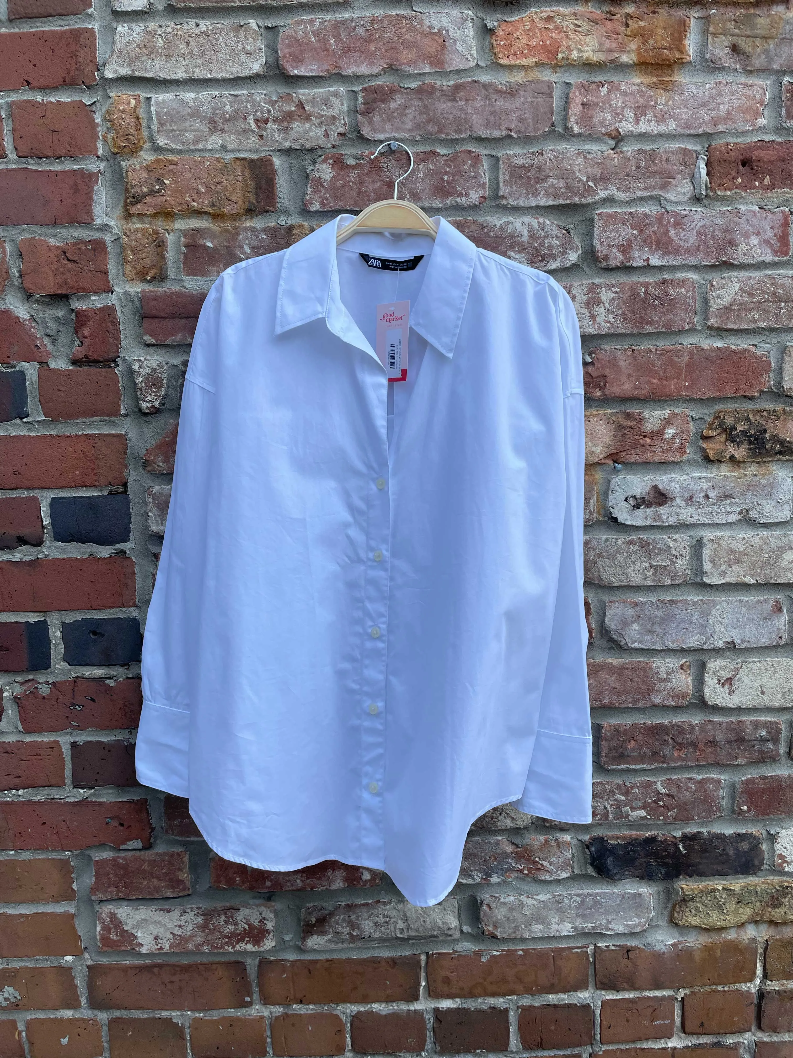 zara crisp white shirt sold by Good Market Thrift Store