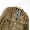vintage made in italy suede fringe rancher jacket sold by Good Market Thrift Store
