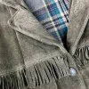 vintage made in italy suede fringe rancher jacket sold by Good Market Thrift Store
