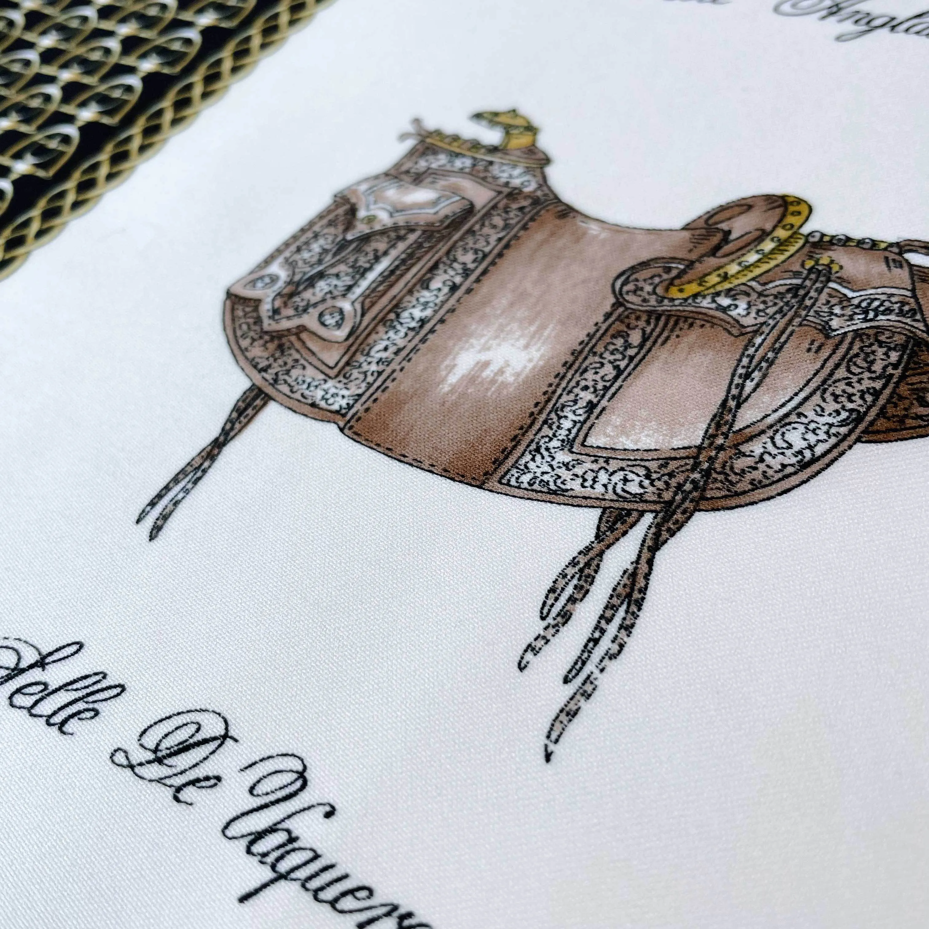 vintage silky equestrian saddle xl scarf sold by Good Market Thrift Store product image thumbnail 2